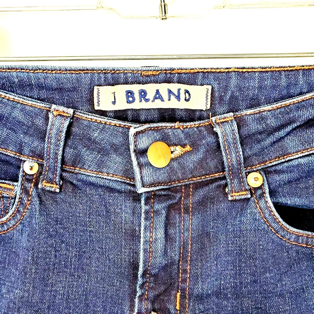 J Brand Women's Y2K Scarlett Cigarette Boss Jeans Size 27 Blue Dark Wash Denim